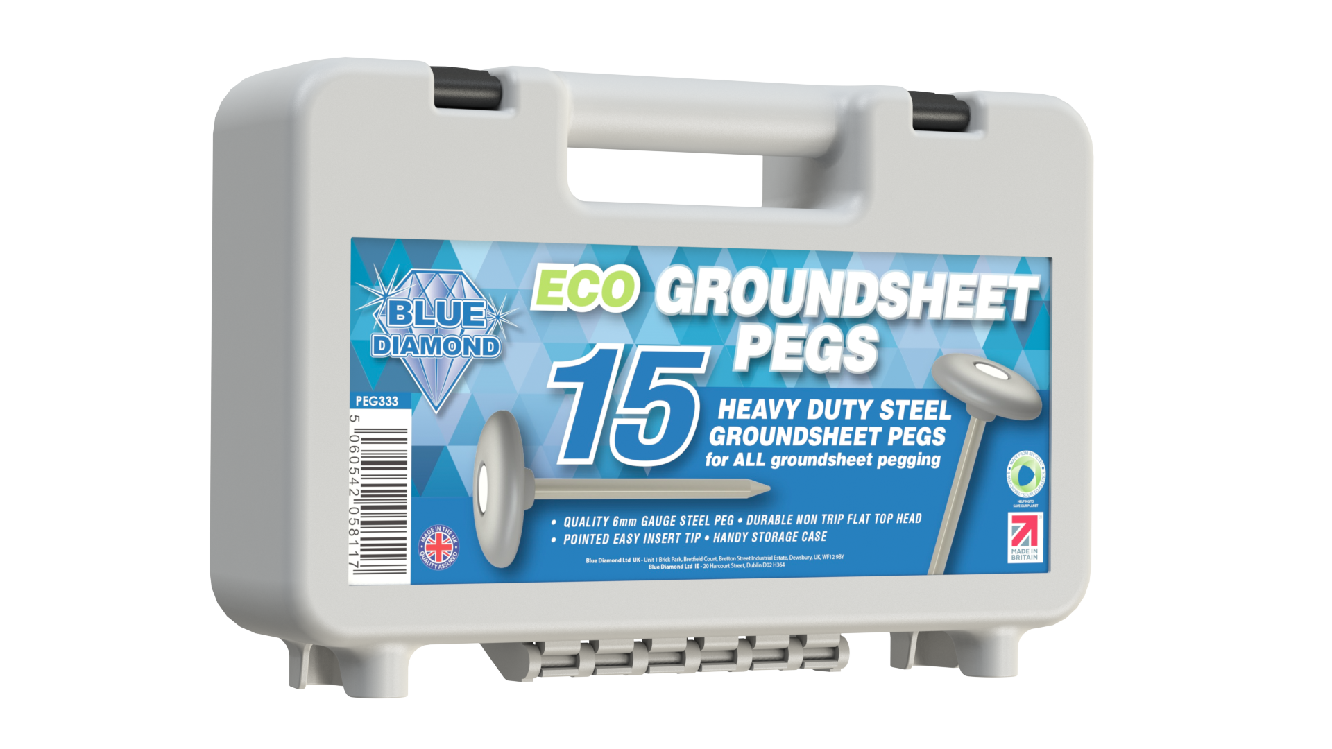 Eco Groundsheet Peg (Case of 15) White Box